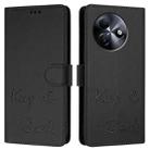 For itel S24 Smile Embossing RFID Leather Phone Case(Black) - 3