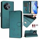 For itel S24 Smile Embossing RFID Leather Phone Case(Peacock Green) - 1