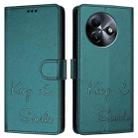 For itel S24 Smile Embossing RFID Leather Phone Case(Peacock Green) - 3