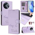 For itel S24 Smile Embossing RFID Leather Phone Case(Light Purple) - 1