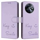 For itel S24 Smile Embossing RFID Leather Phone Case(Light Purple) - 3