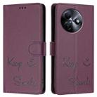 For itel S24 Smile Embossing RFID Leather Phone Case(Violet) - 3