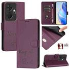 For itel P55+ Smile Embossing RFID Leather Phone Case(Violet) - 1