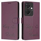 For itel P55+ Smile Embossing RFID Leather Phone Case(Violet) - 3