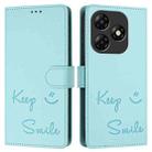 For itel P55 4G Smile Embossing RFID Leather Phone Case(Mint Green) - 3