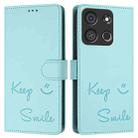 For itel A05s Smile Embossing RFID Leather Phone Case(Mint Green) - 3