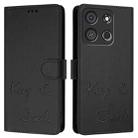 For itel A05s Smile Embossing RFID Leather Phone Case(Black) - 3