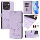 For itel A05s Smile Embossing RFID Leather Phone Case(Light Purple) - 1