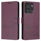 For itel A05s Smile Embossing RFID Leather Phone Case(Violet) - 3