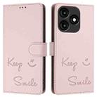 For itel A70 Smile Embossing RFID Leather Phone Case(Pink) - 3