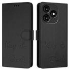 For itel A70 Smile Embossing RFID Leather Phone Case(Black) - 3