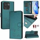 For itel A60 / A60s Smile Embossing RFID Leather Phone Case(Peacock Green) - 1