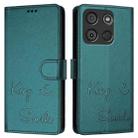 For itel A60 / A60s Smile Embossing RFID Leather Phone Case(Peacock Green) - 3