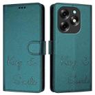 For itel S23+ Smile Embossing RFID Leather Phone Case(Peacock Green) - 3