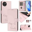 For itel S23 S665L Smile Embossing RFID Leather Phone Case(Pink) - 1