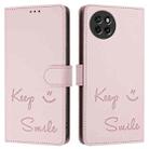 For itel S23 S665L Smile Embossing RFID Leather Phone Case(Pink) - 3