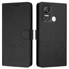 For itel S18 / Vision 5 Smile Embossing RFID Leather Phone Case(Black) - 3