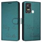 For itel S18 / Vision 5 Smile Embossing RFID Leather Phone Case(Peacock Green) - 3