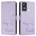 For itel S18 / Vision 5 Smile Embossing RFID Leather Phone Case(Light Purple) - 3