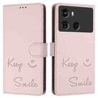 For itel P40 Smile Embossing RFID Leather Phone Case(Pink) - 3