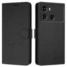 For itel P40 Smile Embossing RFID Leather Phone Case(Black) - 3