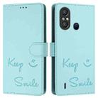 For itel A58 / A49 Smile Embossing RFID Leather Phone Case(Mint Green) - 3