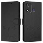 For itel P17 / A27 Smile Embossing RFID Leather Phone Case(Black) - 3