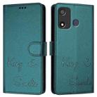 For itel P17 / A27 Smile Embossing RFID Leather Phone Case(Peacock Green) - 3