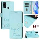 For itel A48 Smile Embossing RFID Leather Phone Case(Mint Green) - 1