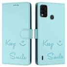 For itel A48 Smile Embossing RFID Leather Phone Case(Mint Green) - 3