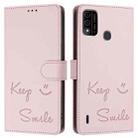 For itel A48 Smile Embossing RFID Leather Phone Case(Pink) - 3