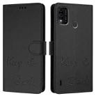 For itel A48 Smile Embossing RFID Leather Phone Case(Black) - 3