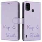 For itel A48 Smile Embossing RFID Leather Phone Case(Light Purple) - 3