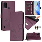 For itel A48 Smile Embossing RFID Leather Phone Case(Violet) - 1