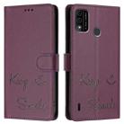 For itel A48 Smile Embossing RFID Leather Phone Case(Violet) - 3