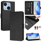 For itel A50C Smile Embossing RFID Leather Phone Case(Black) - 1