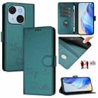 For itel A50C Smile Embossing RFID Leather Phone Case(Peacock Green) - 1