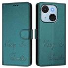 For itel A50C Smile Embossing RFID Leather Phone Case(Peacock Green) - 3