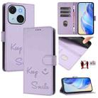 For itel A50C Smile Embossing RFID Leather Phone Case(Light Purple) - 1