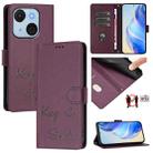 For itel A50C Smile Embossing RFID Leather Phone Case(Violet) - 1