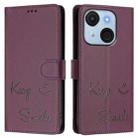 For itel A50C Smile Embossing RFID Leather Phone Case(Violet) - 3