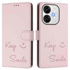 For itel A80 4G Smile Embossing RFID Leather Phone Case(Pink) - 3