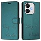 For itel A80 4G Smile Embossing RFID Leather Phone Case(Peacock Green) - 3