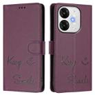 For itel A80 4G Smile Embossing RFID Leather Phone Case(Violet) - 3