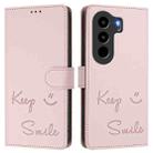 For itel Power 70 Smile Embossing RFID Leather Phone Case(Pink) - 2