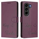 For itel Power 70 Smile Embossing RFID Leather Phone Case(Violet) - 2