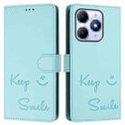 For itel A90 4G Smile Embossing RFID Leather Phone Case(Mint Green) - 2