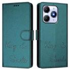 For itel A90 4G Smile Embossing RFID Leather Phone Case(Peacock Green) - 2