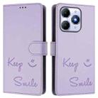 For itel A90 4G Smile Embossing RFID Leather Phone Case(Light Purple) - 2