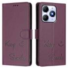 For itel A90 4G Smile Embossing RFID Leather Phone Case(Violet) - 2
